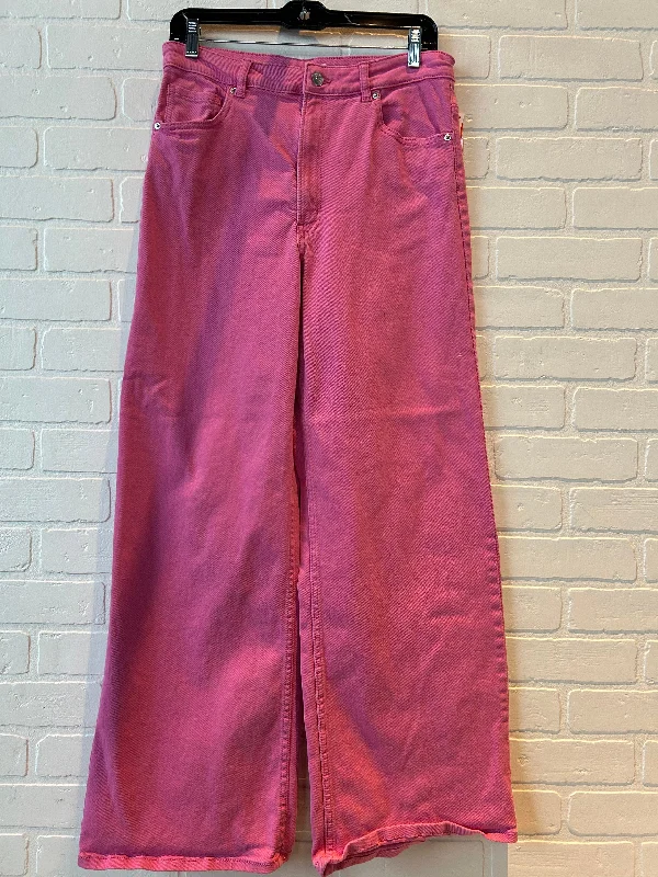 Classic Bowler HatsJeans Wide Leg By H&m In Pink, Size: 10