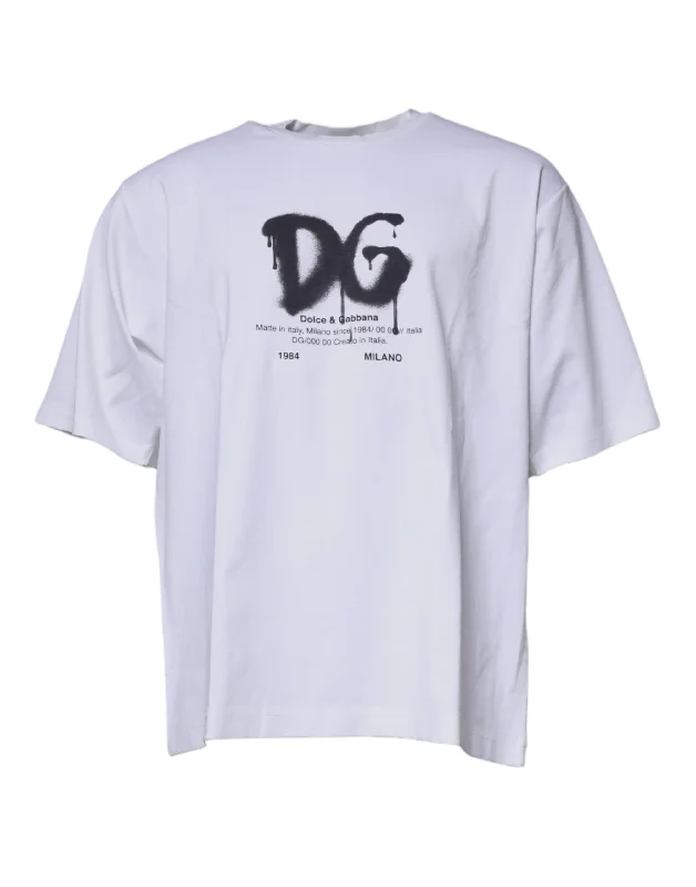 Men's Shirts with Scoop NecksDolce & Gabbana  DG Logo Cotton Crew Neck Men's T-shirt