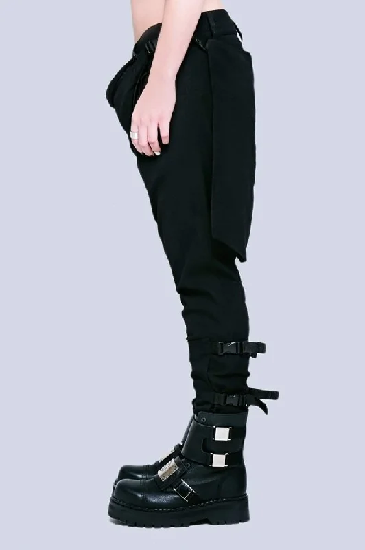 Men's Pants with Button-CuffsLong x Orphanage Black Clip Pants - Unisex