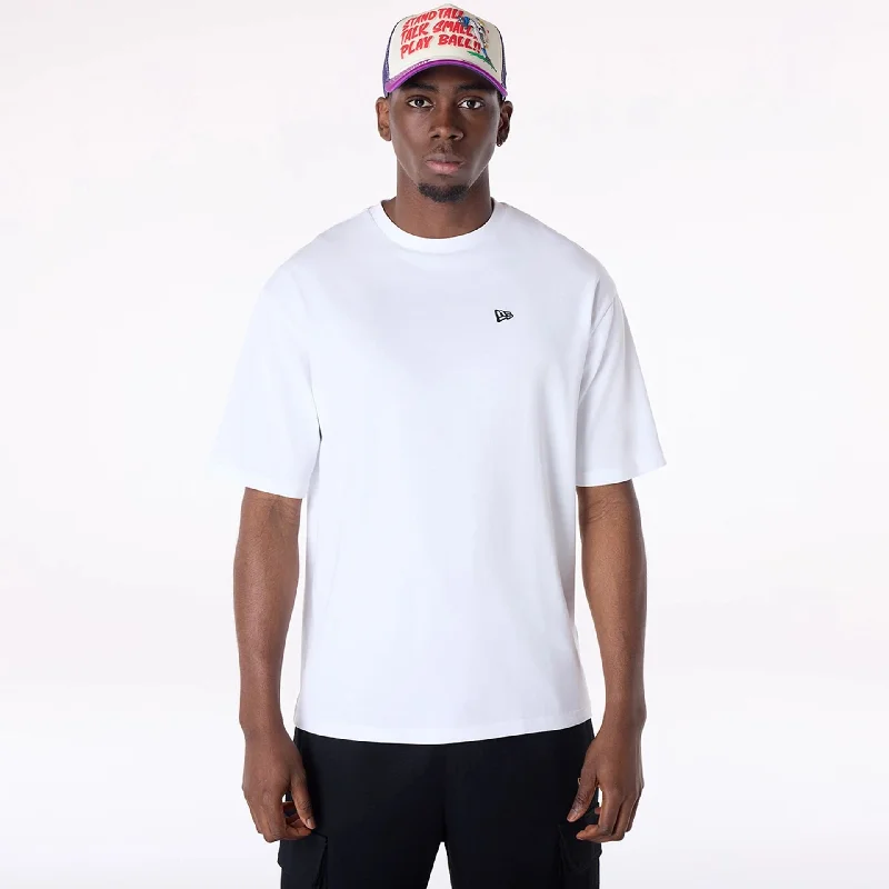 Comfortable Men's Polo ShirtsNew Era Baseball Graphic White Oversized T-Shirt