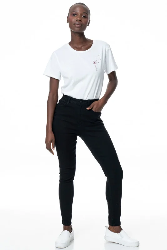 Men's Pants with Contrast WaistbandsRf09 High Waisted Skinny Jeans _ 135677 _ Black