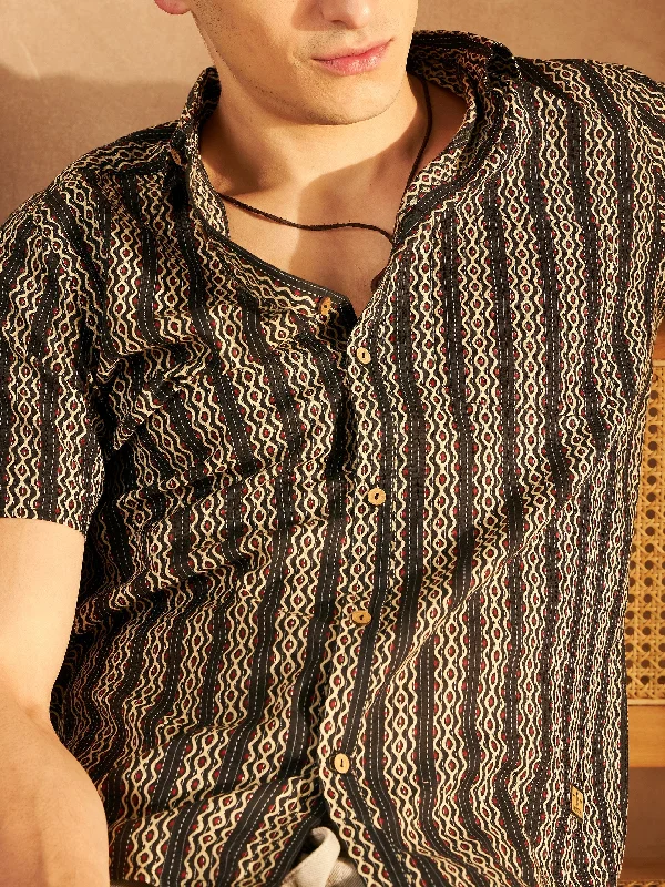 Men's Cowboy Shirts for Western StyleMen's Printed Lightweight Thin Cotton Shirt