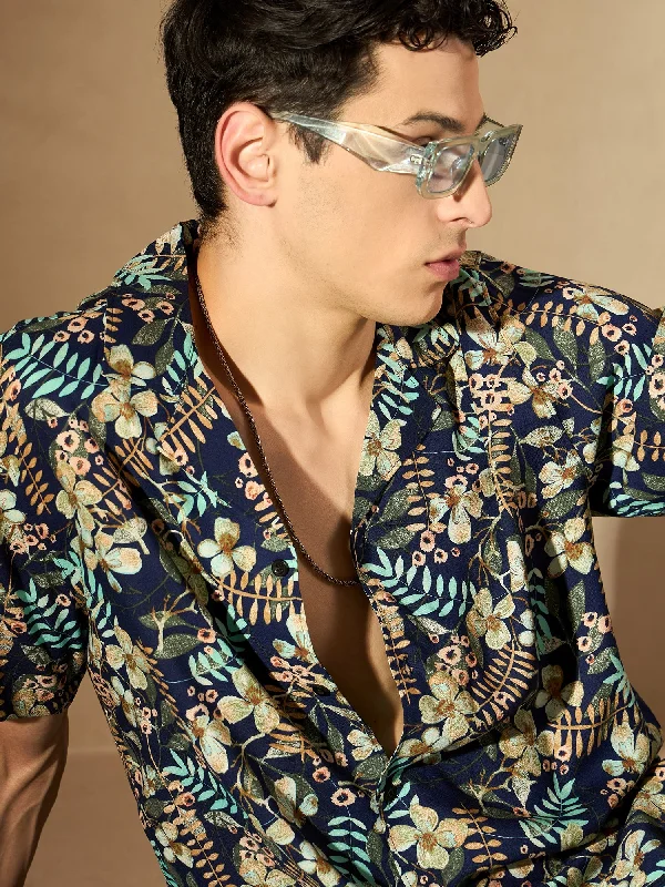 Men's Bamboo Fiber Shirts for Softness and BreathabilityBlue Oversized Casual Shirt