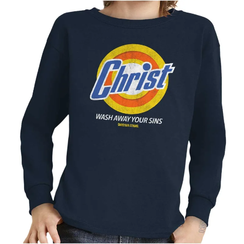 Stylish Men's Graphic T-ShirtsChrist Detergent Youth Long Sleeve T Shirt