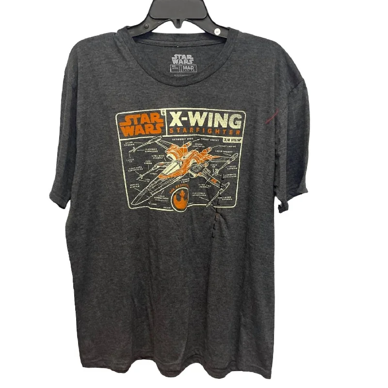 Men's Shirts with Abstract DesignsMen's X-Wing Starfighter Specs Tee In Grey