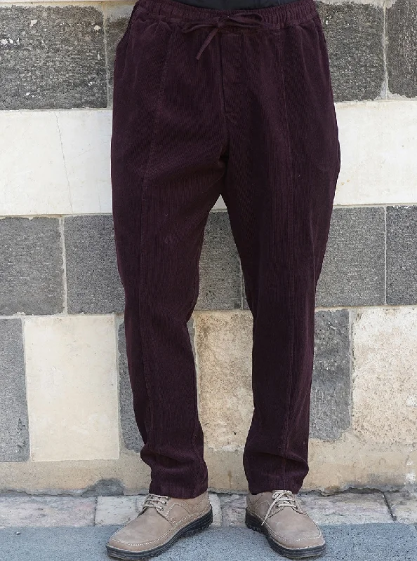 Men's Dress Pants for Special EventsCorduroy Tapered Loose Fit Trousers