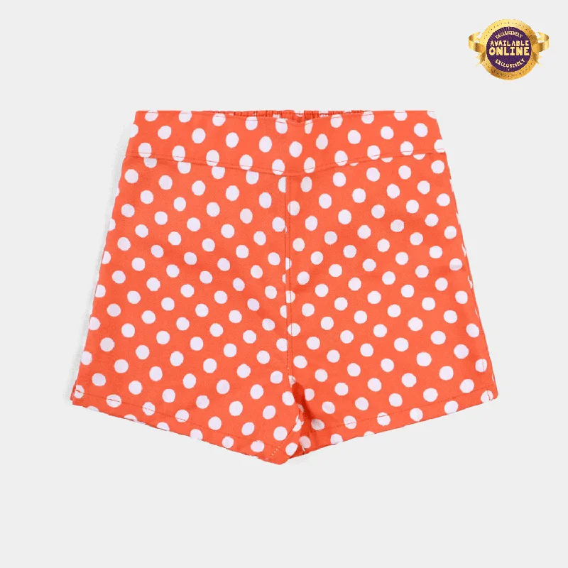 Men's Tapered Pants for a Slimming EffectInfant Girls Poly Cotton Short Big Polka Dot-ORANGE