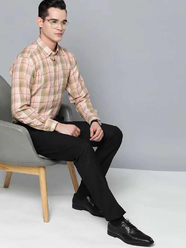 Men's Relaxed-Fit Shirts for Casual ComfortDENNISON Men Smart Tartan Checks Formal Shirt