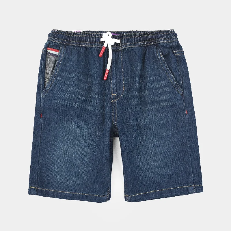 Men's Low-Waisted Pants for a Casual VibeBoys Denim rigid Short Details-Dark.Blue
