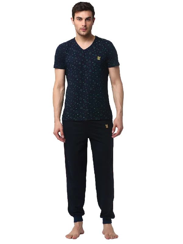 Mack Jonney Dark Blue Night Suit For Men's