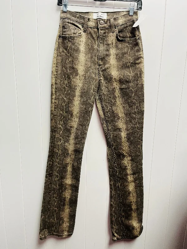 Quilted Winter HatsJeans Flared By Reformation In Brown Denim, Size: 4