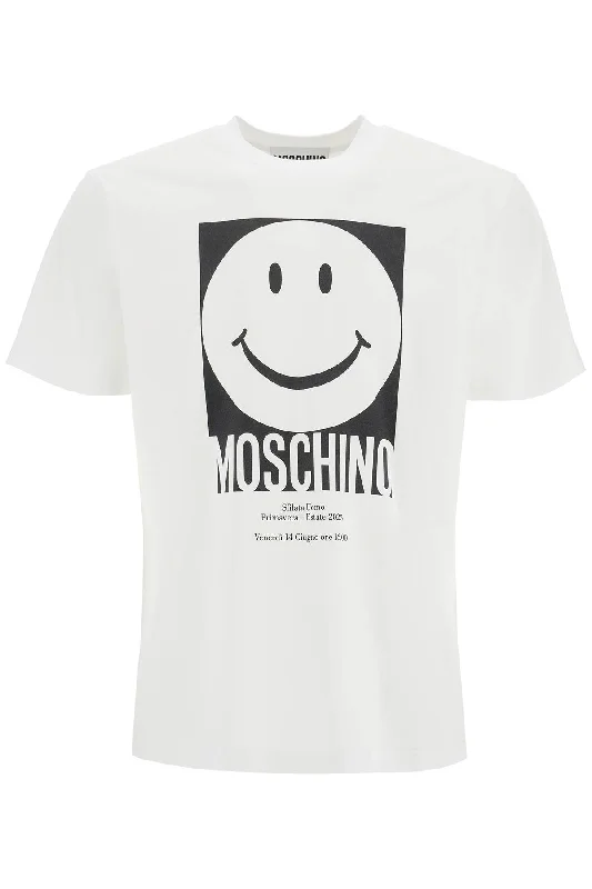 Men's Shirts with Double-Breasted DesignsMoschino Men's 'Smiley Print T-Shirt