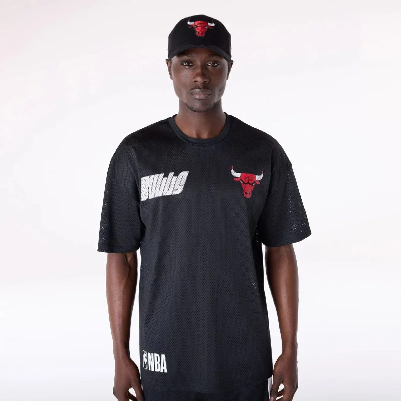 Men's Shirts for CampingChicago Bulls NBA Graphic Black Mesh T-Shirt