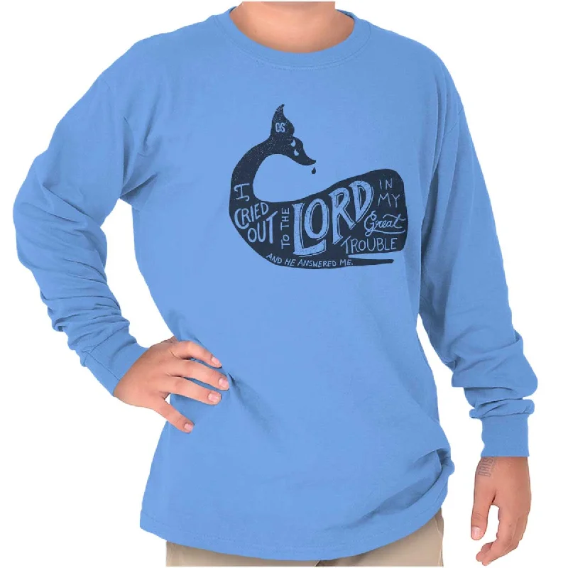 Classic Men's Dress ShirtsJesus Whale Youth Long Sleeve T Shirt