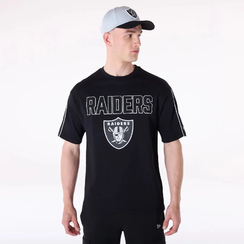 Men's Shirts with Mock NecksLas Vegas Raiders NFL Heritage Black Oversized T-Shirt