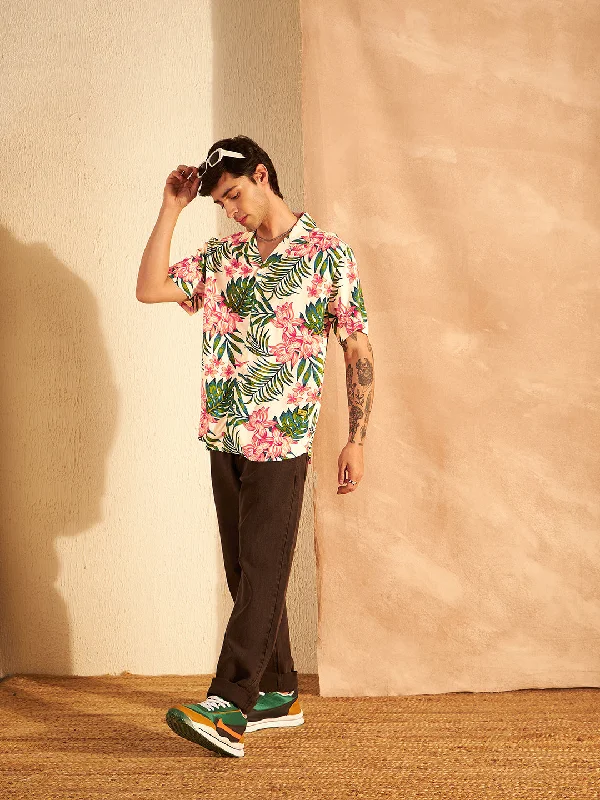 Men's Custom-Fit Shirts for a Personalized LookDENNISON White & Green Block Printed Shirt