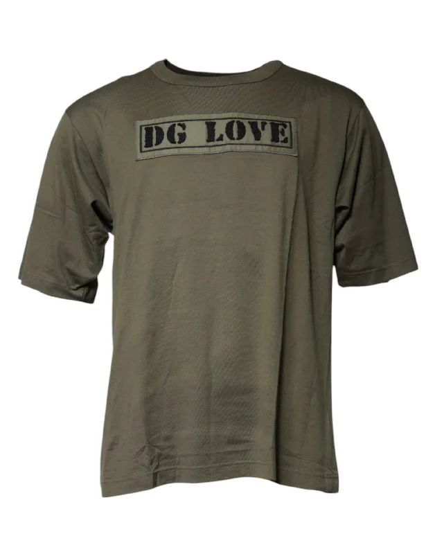 Classic Men's Button-Up ShirtsDolce & Gabbana   DG Love Cotton Crew Neck Men's T-shirt (Pre-Owned)