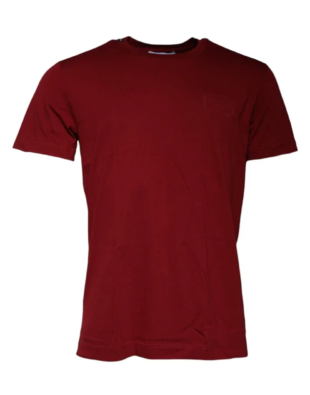 Men's Shirts with Raw-Edge HemlinesDolce & Gabbana  Logo Crew Neck Short Sleeves Men's T-shirt (Pre-Owned)
