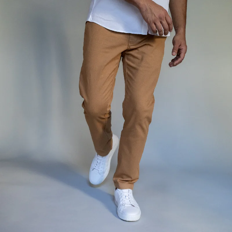 Men's Patterned Pants with Animal PrintsStretch Chinos Standard Fit - Tobacco