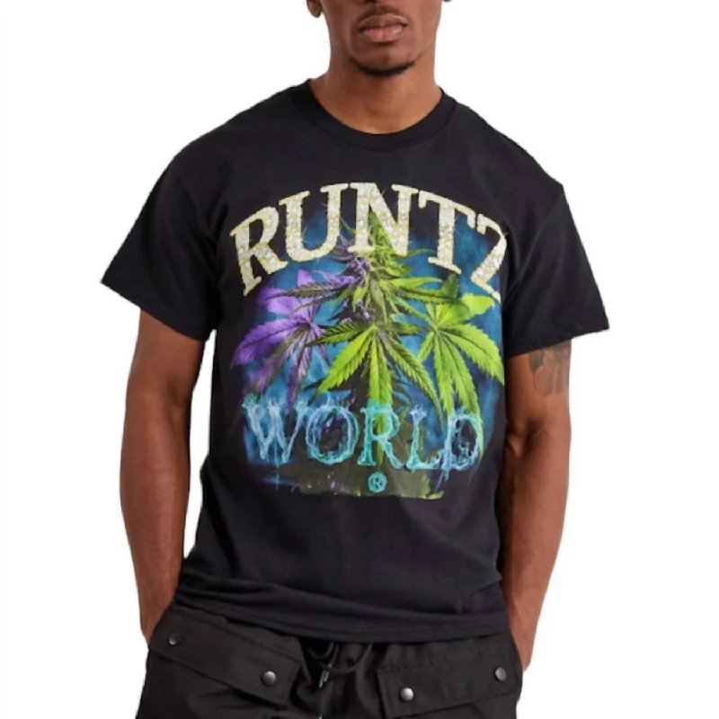 Men's Shirts with Geometric PatternsDiamond Runtz Tee In Black