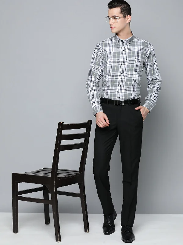 Men's Insulated Shirts for Cold WeatherDENNISON Men Smart Tartan Checks Formal Shirt