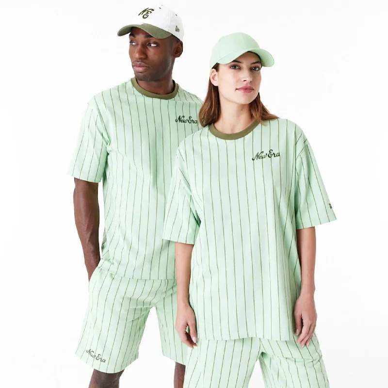 Men's Long-Sleeved ShirtsNew Era Pinstripe Bright Green Oversized T-Shirt
