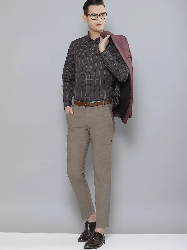 Stylish Men's Graphic T-ShirtsMen Smart Tartan Checked Cotton Formal Shirt