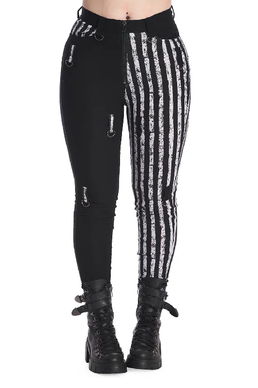 Men's High-Waisted Pants for a Retro StyleSpooky Nightwalks Half And Half Trousers