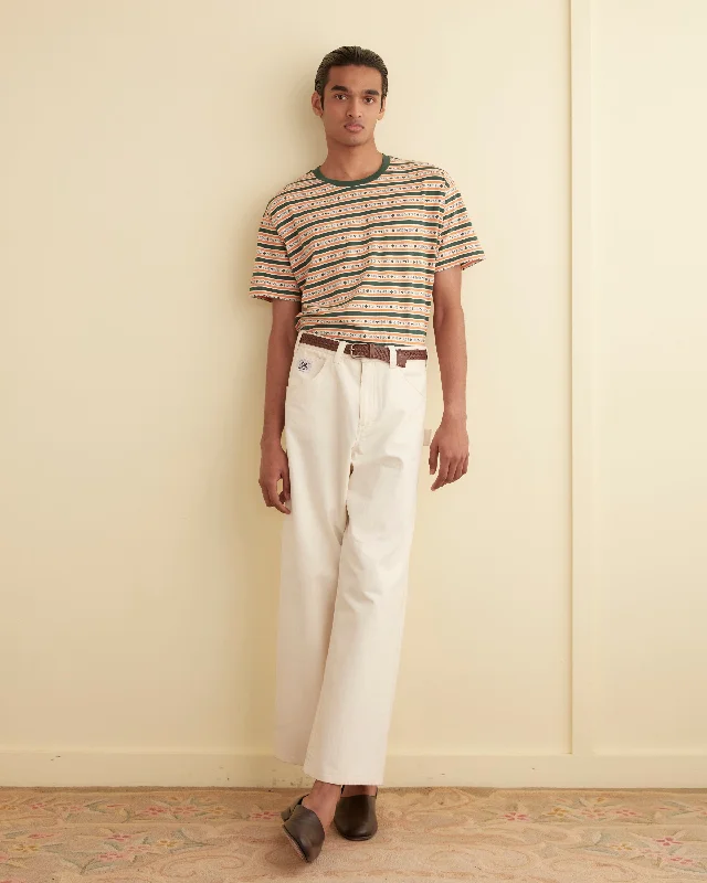 Comfortable Men's JoggersHerringbone Knolly Brook Trousers - White