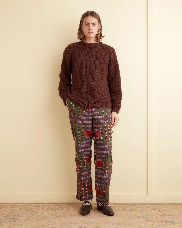 Men's Corduroy Pants for FallPlaid Log Cabin Trousers