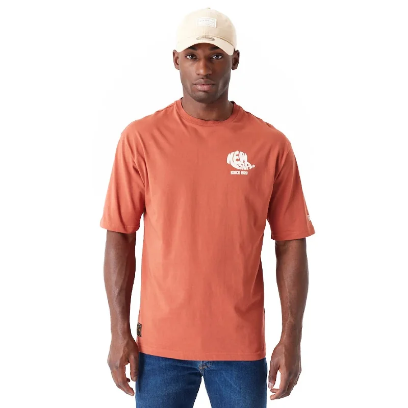 Men's Shirts with Chest PocketsNew Era Graphic Brown Oversized T-Shirt