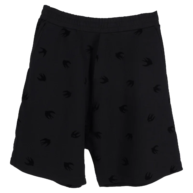 Men's Pants with Adjustable CuffsMcQ by Alexander McQueen Mini Swallow Dart Shorts in Black Cotton