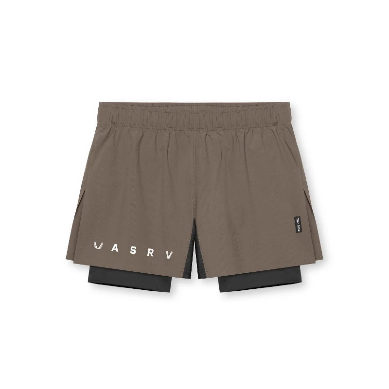 Warm Men's Fleece-Lined Pants0752. Ripstop 3" High Split Liner Short - Deep Taupe/Black