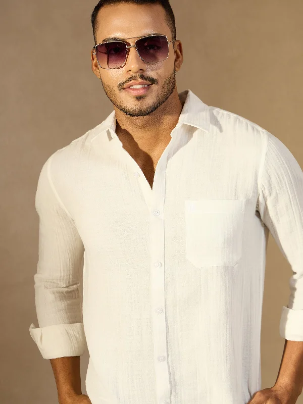 Versatile Men's Short-Sleeve ShirtsMuslin Double Gauze Resort Shirt