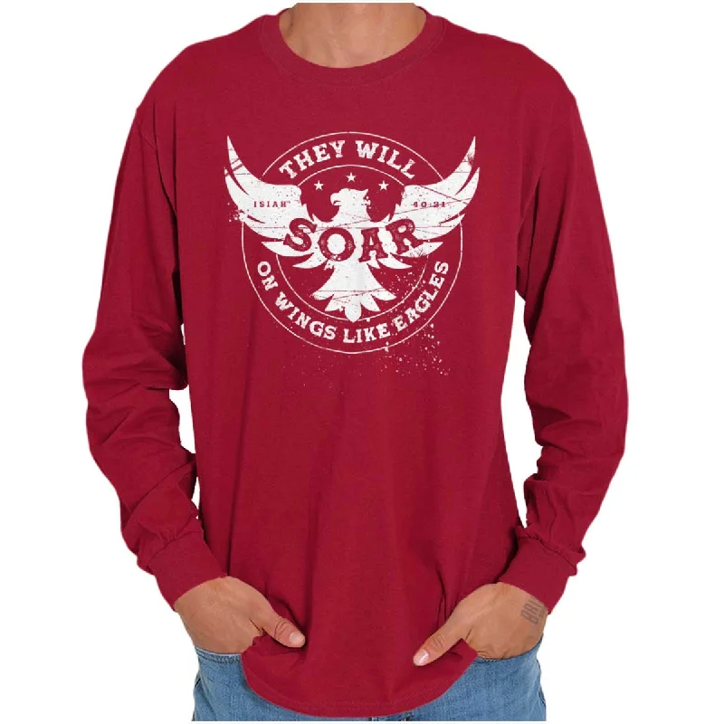 Men's Casual Friday Shirts for Relaxed Office DaysOn Eagles Wings Long Sleeve T Shirt