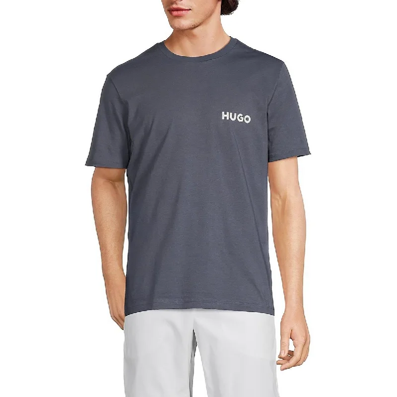 Warm Men's Fleece-Lined TopsDulongtee Mens Logo Cotton Graphic T-Shirt