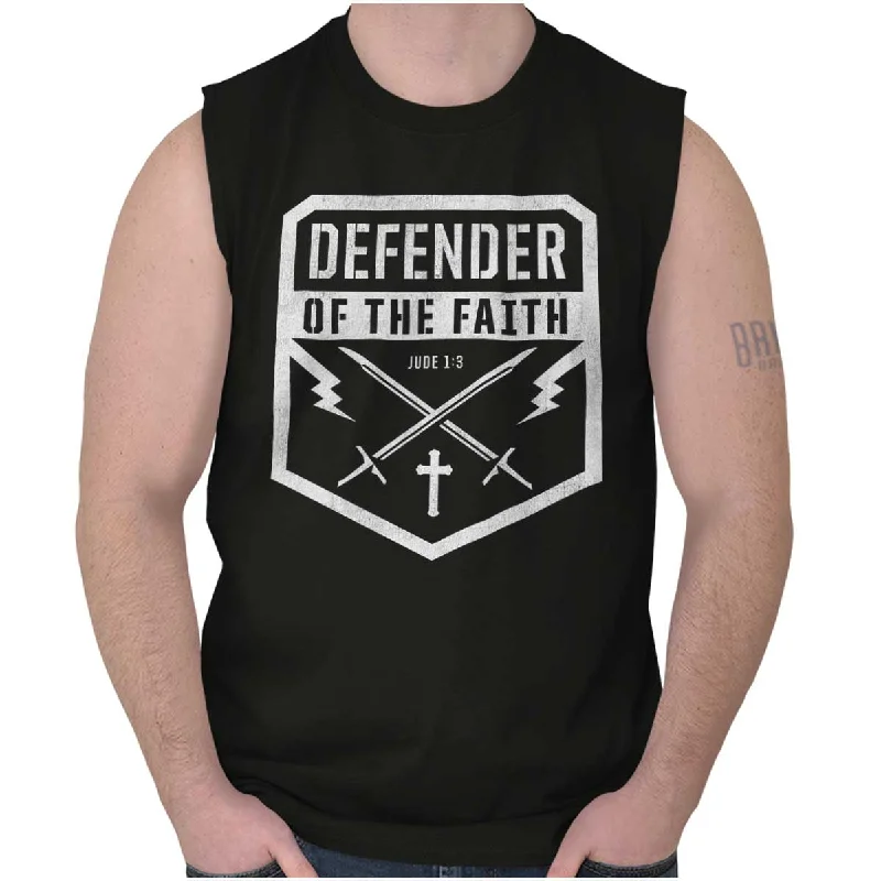 Men's Muscle Fit T-Shirts for a Body-Hugging FitDefender of the Faith Sleeveless T Shirt