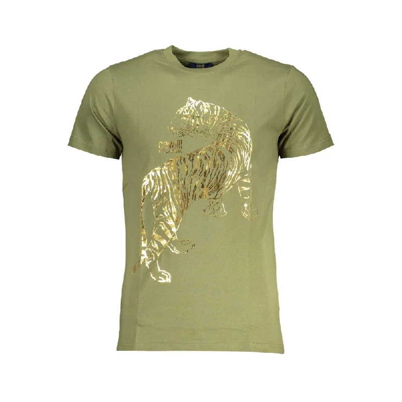 Men's Shirts with Hook-and-Loop ClosuresCavalli Class  Cotton Men's T-Shirt