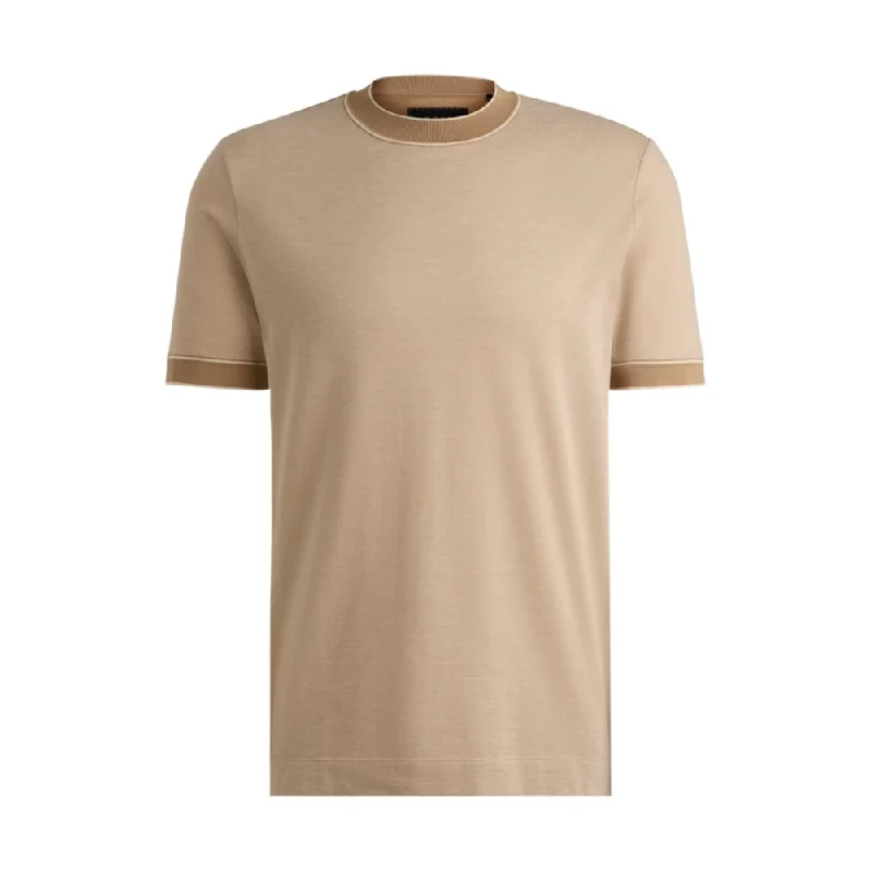 Men's Shirts with Pleated HemlinesRegular-fit T-shirt in two-tone cotton and cashmere
