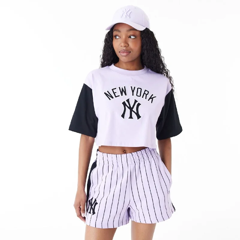 Men's Shirts for Beach OutingsNew York Yankees MLB Lifestyle Purple Womens Crop T-Shirt