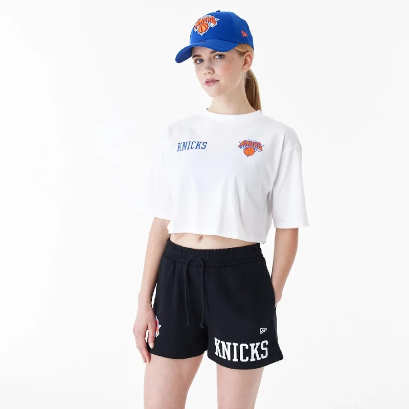 Men's Flowy Shirts for a Relaxed LookNew York Knicks Womens NBA Team Logo White Crop T-Shirt