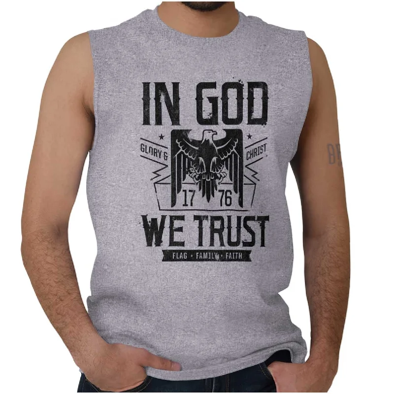 Men's Collared Shirts for Formal OccasionsIn God We Trust Sleeveless T Shirt