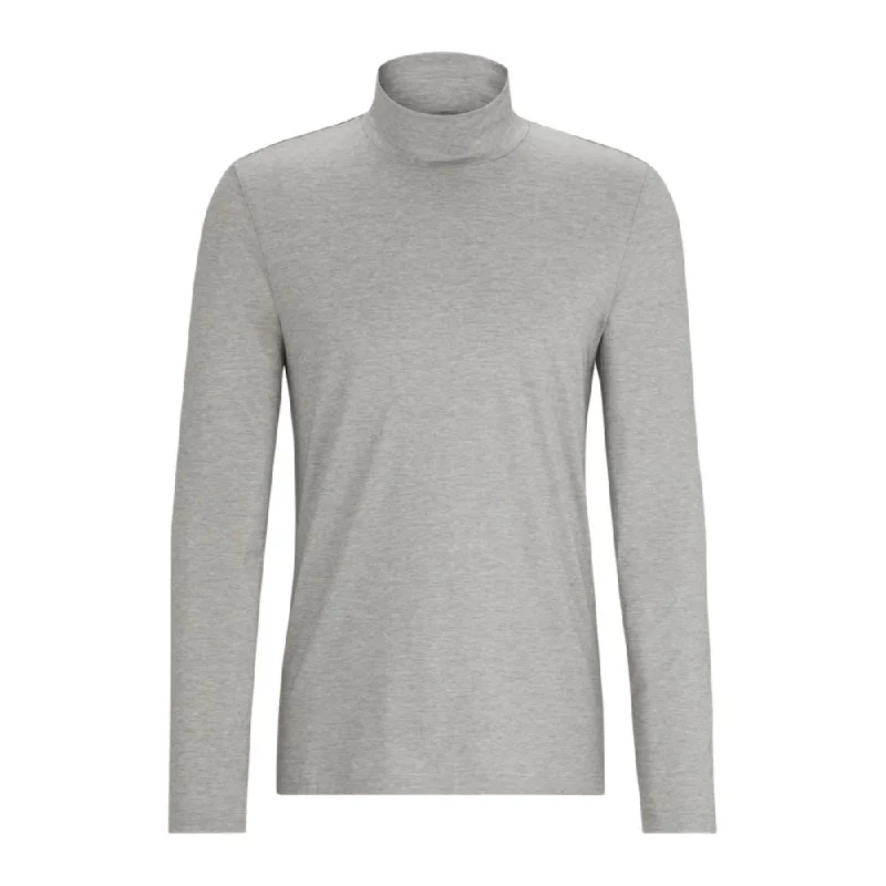 Durable Men's Work ShirtsHigh-neck T-shirt in cotton and silk jacquard
