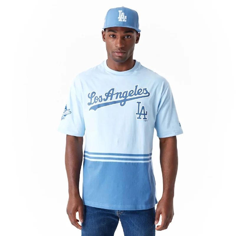 Men's Shirts with UV ProtectionLA Dodgers World Series Pastel Blue Oversized T-Shirt