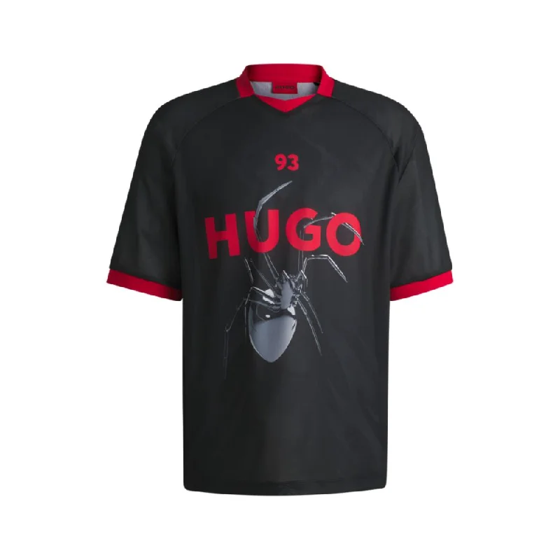 Men's Shirts with Graphic SleevesRelaxed-fit football-style mesh T-shirt with seasonal print