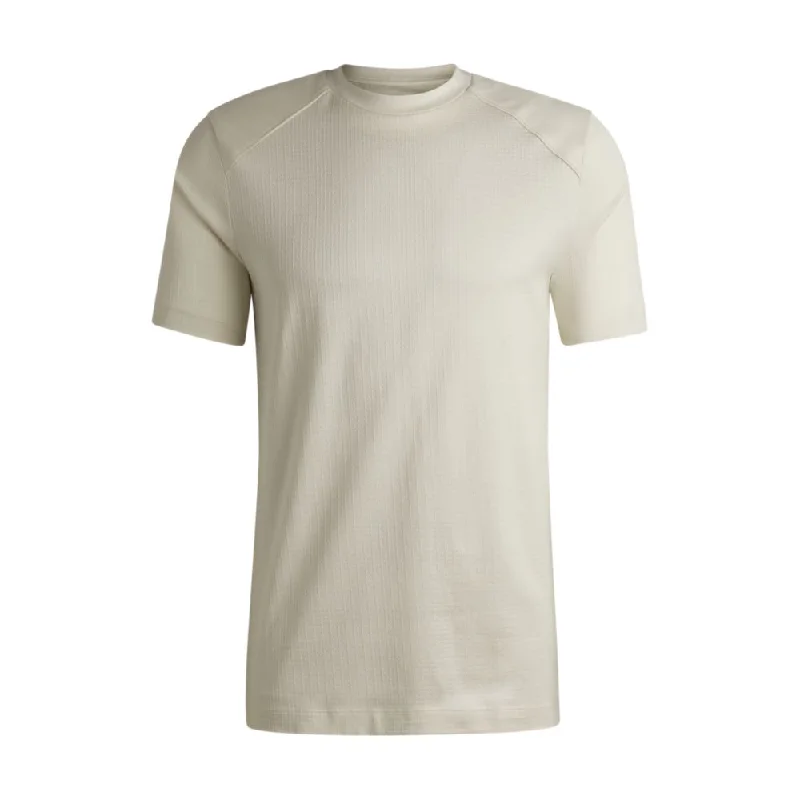 Men's Shirts with Geometric PatternsCotton-ripstop regular-fit T-shirt with plain trims