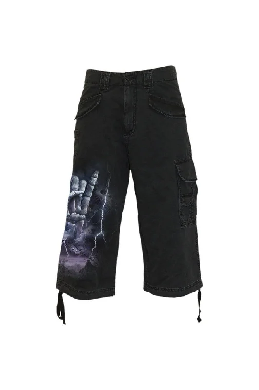 Casual Men's ChinosRock Eternal - Vintage Cargo Shorts 3/4 Long Black