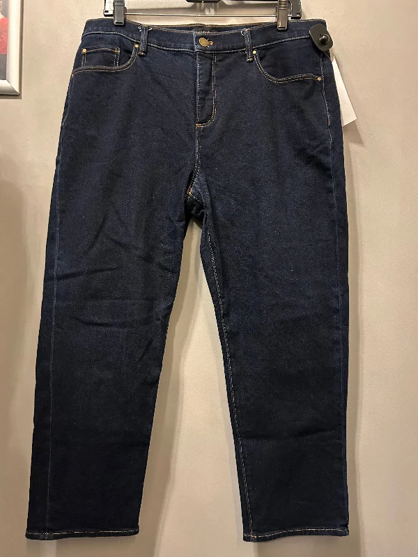 Novelty Trucker HatsJeans Straight By Ann Taylor In Blue Denim, Size: 14