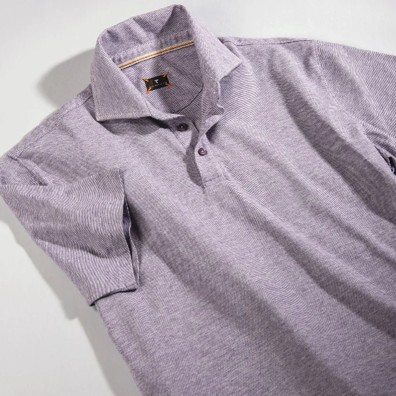 Stylish Men's HenleysSuperfine Hairline Polo in Purple by Left Coast Tee