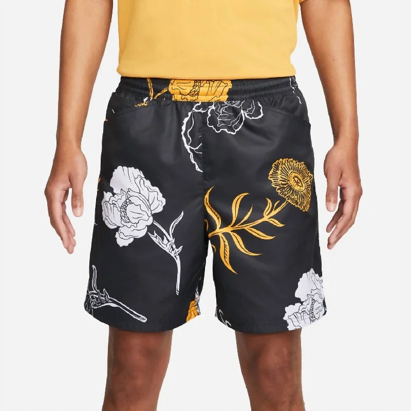 Men's Custom-Fit Pants for a Personalized TouchMen's Sb Hibiscus Water Shorts In Black/gold